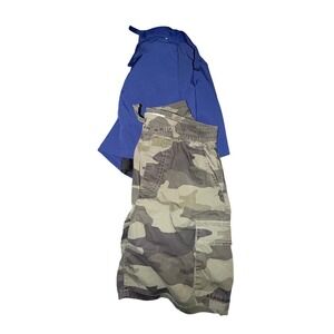 Abercrombie Kids Shorts Set Boys 11/12 Blue YPB Active Camo Cargo Excellent 2pk